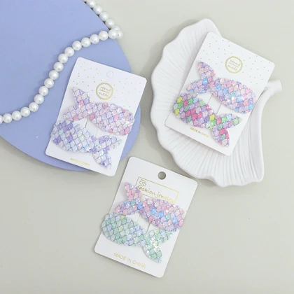 گل سر پولکی دم پری دریایی دو عددی با طراحی شاینی و چشم‌گیر