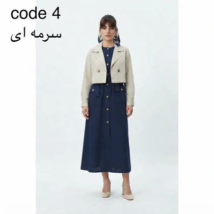 کت و سارافون لینن مدل سرمه علیدسا