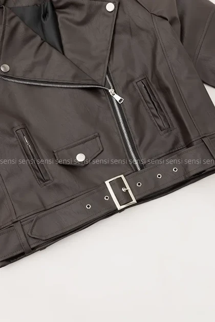 بایکر چرم آستر دار زارا کد1004863