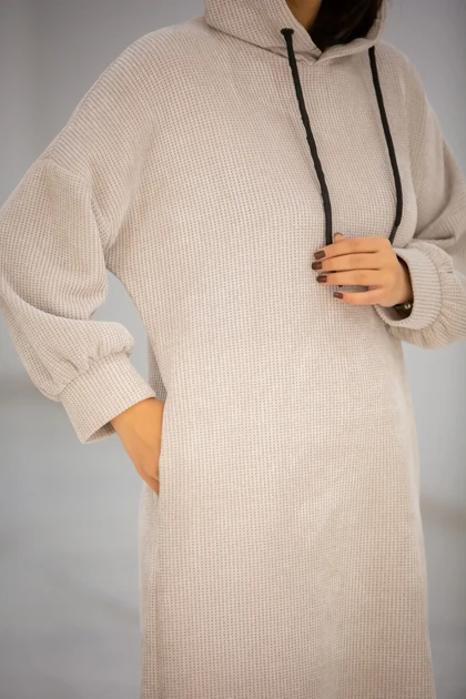 پالتو بیسکوییتی کلاهدار بلند