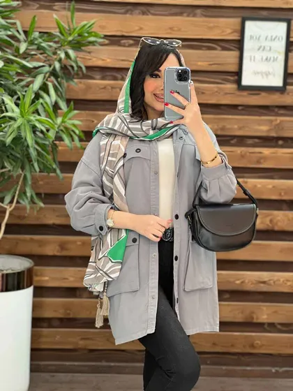 مانتو کتان ژیله پرچی