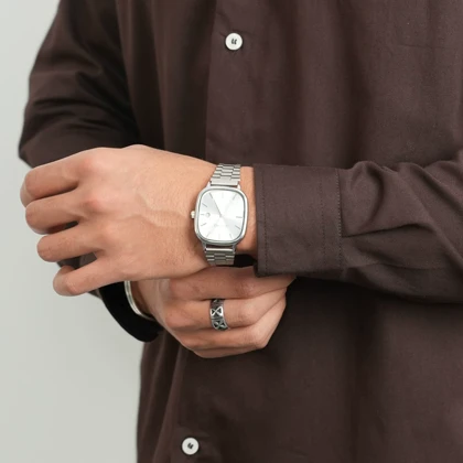 پیراهن مردانه استین بلند ساده کتان کد 100558