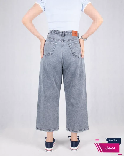 شلوارجین دخترونه کراپ رگولار THREEJEAN22260