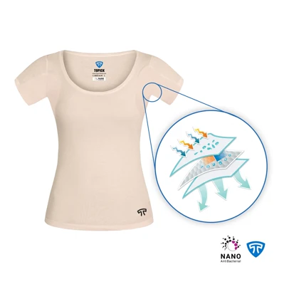 تیشرت نانو آنتی باکتریال ضدتعریق مودال زنانه کرم