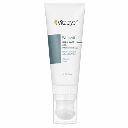 ژل شستشوی صورت ویتالیر مدل Whitevit با براش سیلیکونی مناسب انواع پوست 200ml