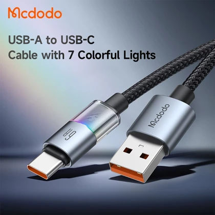 کابل فست‌شارژ USB به تایپ سی 100 وات 6 آمپر 1.2 متری مک دودو MCDODO CA-8180