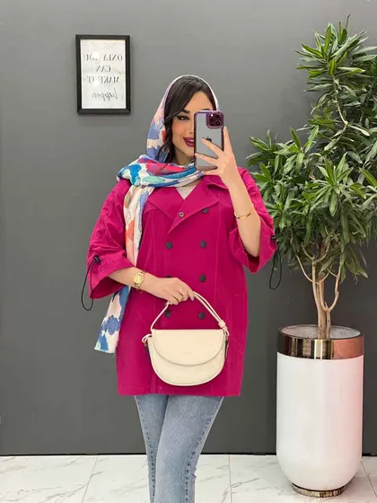 مانتو لینن آستین گت دار ده دکمه