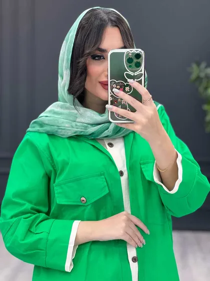 مانتو ترکیبی آستین پیله