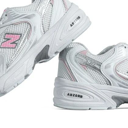 کتانی مدل new balance 530-سفید صورتی کد 1504