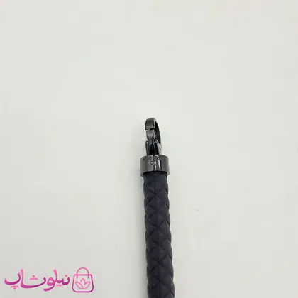 دستبند امگا رابر مشکی با قفل رزگلد کیفیت مستر