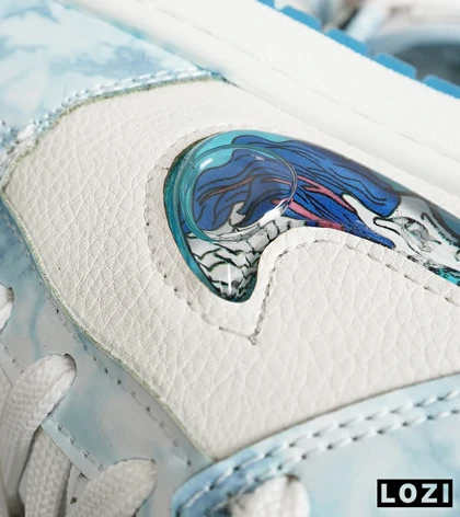 کفش کتانی مردانه و زنانه سفید آبی نایک NIKE dunk low steam puppet