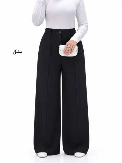7492-شلوار بگ کرپ باربی (ایراددار)