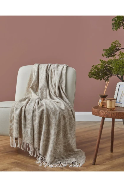 شال مبل English Home مدل Boho Flowers پلی‌استر - بژ