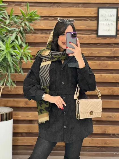 مانتو کبریتی کمردار