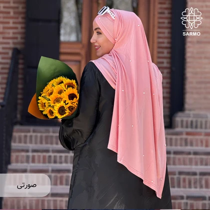 شال کویتی کشی با مروارید سفید