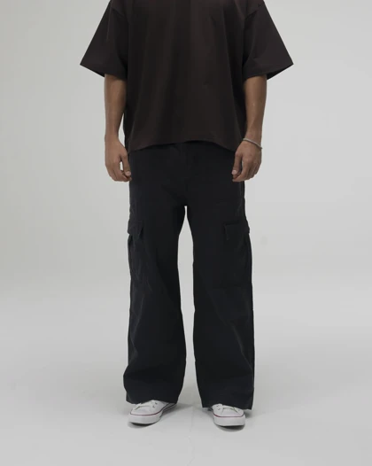 شلوار کارگو کتان unisex / مشکی / cotton