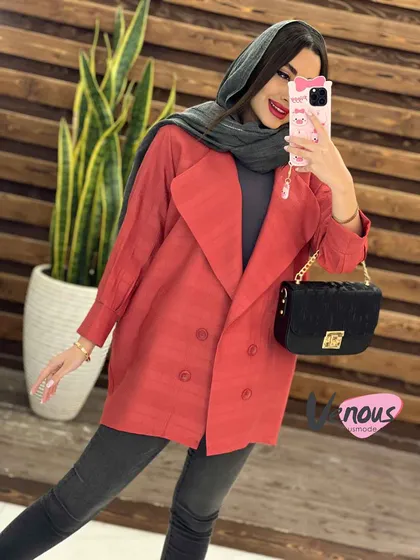 مانتو کتی چهار دکمه کتیبه