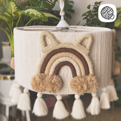 لوستر مکرومه بافی اتاق کودک رنگین کمان کد 02 قطر 35