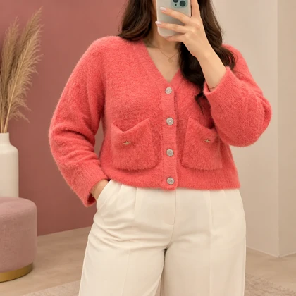 ژاکت بافت کورال کد 6029