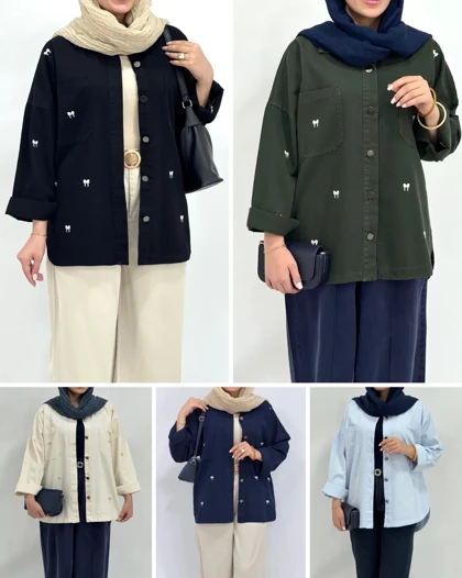 مانتو کتان کاغذی گلدوزی بینا
