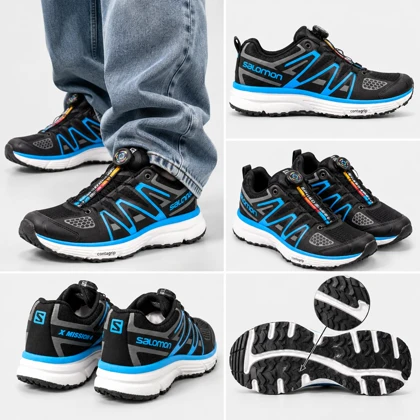 کتانی رانینگ سالامون بند دیسکی / رنگ مشکی آبی