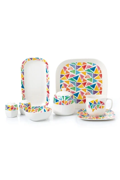 سرویس صبحانه‌خوری پرسلن KORKMAZ مدل A8627 - چندرنگ