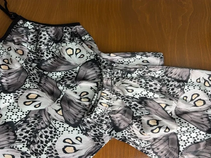 ست تاپ و شلوارک طرح پروانه 037