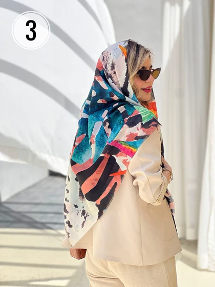 روسری نخی طرحدار کد 175