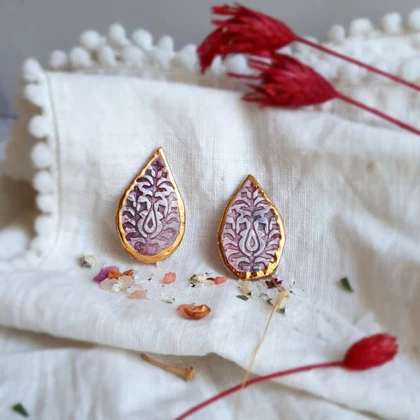 گوشواره اسلیمی بنفش