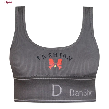 ست شورت و نیم‌تنه زنانه بدون فنر پددار رنگ خاکستری تیره کد 4620