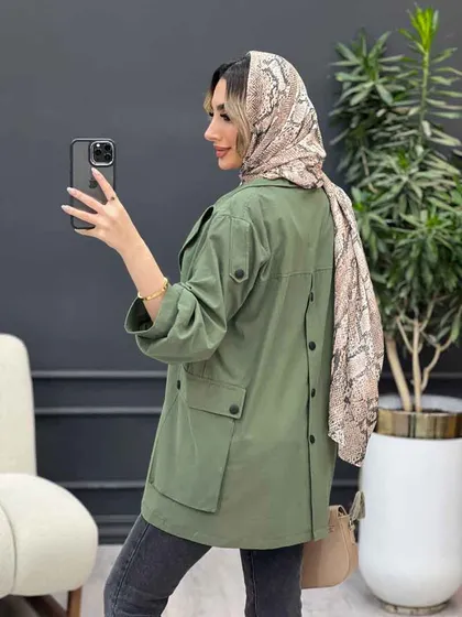 مانتو جیب پاکتی پشت دکمه