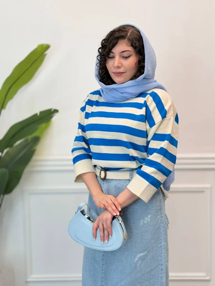 بلوز بافت راه راه 2138