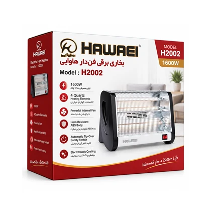بخاری برقی فن‌دار 4 المنت هاوایی HAWAEI مدل H2002