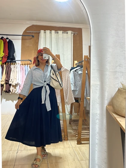 شومیز گره‌ای دخترانه طرح برگ 1007