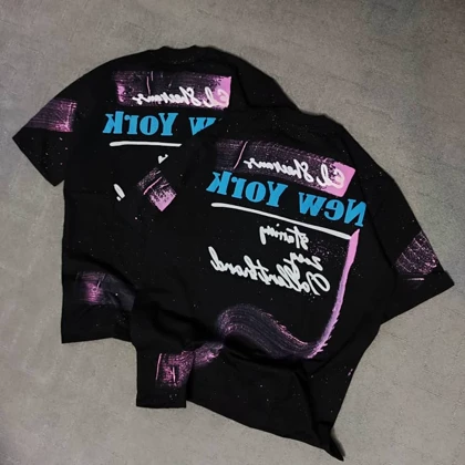 تیشرت NEW YOEK مشکی سایز XxL (توضیحات توجه کنید راهنمای سایز)