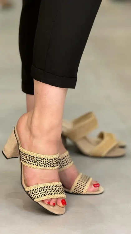 649 - پاشنه دو رکاب حصیری بلند 649