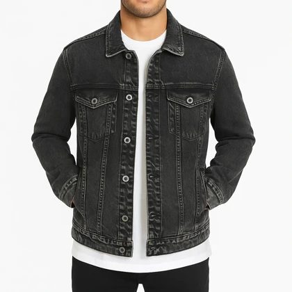 کت جین مردانه با شست کاستوم استایل شیک و مینیمال مناسب تمام فصول کد 2004