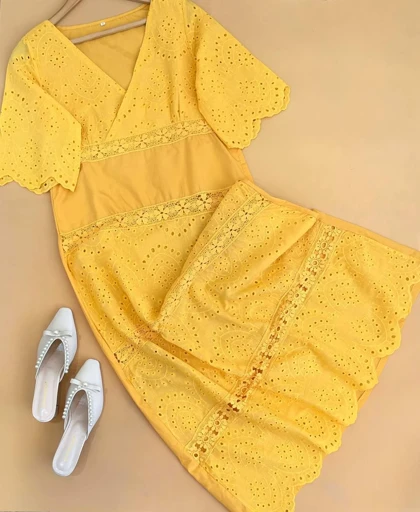 پیراهن خامه دوزی بلند کد 1743