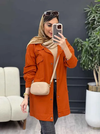 مانتو برش هلالی آستین ریش
