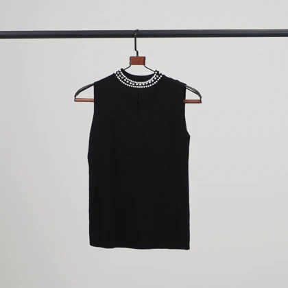 تاپ یقه قلاده مروارید