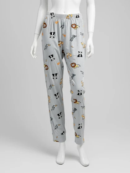 شلوار مخمل استیکردار طرح حیوان