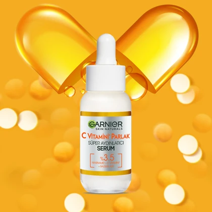 سرم روشن‌کننده گارنیه، مدل C Vitamini Parlak حاوی ویتامین C و هیالورونیک اسید حجم 30 میلی‌لیتر