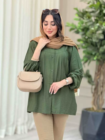 شومیز پیله دار آستین کش