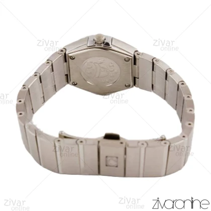 ساعت امگا کانسلیشن زنانه نقره ای صفحه صدفی دور نگین 104788