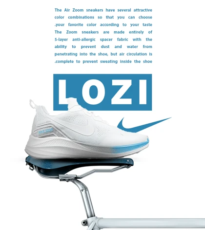 کفش کتانی مردانه و زنانه سفید Nike air zoom مدل 4326