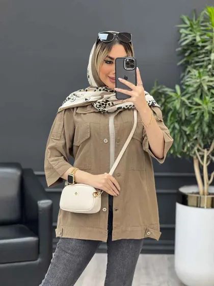 مانتو سرشانه پاگن دو جیب