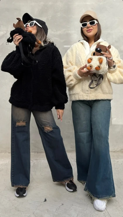 هودی دخترانه تدی با کیف آوات