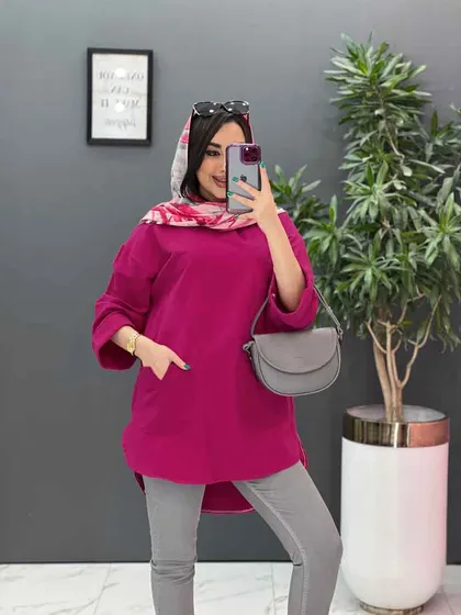 مانتو جلو بسته جیب برش‌دار