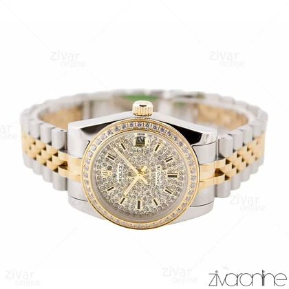 ساعت رولکس دیت جاست فول نگین دورنگ 103239