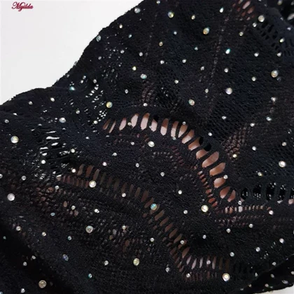 سرهمی فانتزی زنانه مدل نگین‌دار کد 4860-7177 رنگ مشکی